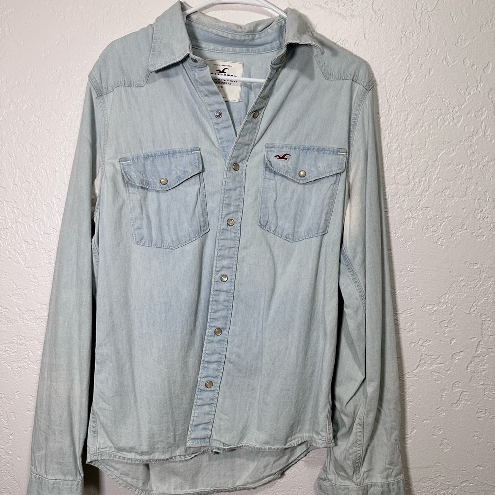 Hollister Light Blue Casual Button Down Shirt